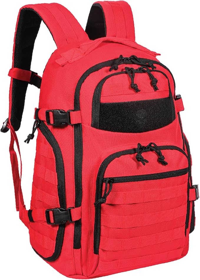 TRAILKICKER Military Tactical Backpack for Men 35L Tactical Laptop Backpack Tactical Bag Bug Out Bag Army 3 Days Assault Pack - Red