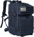 50L Military Tactical Backpack Training Gym Fitness Bag Outdoor Hiking Camping Army Molle Backpacks for Women Travel (Blue)