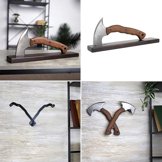 AncientSmithy Tactical Tomahawk Full Tang Axe 11.22 Throwing Hatchet with Sheath - Small Bushcraft Survival Axes Handmade with Composite Handle