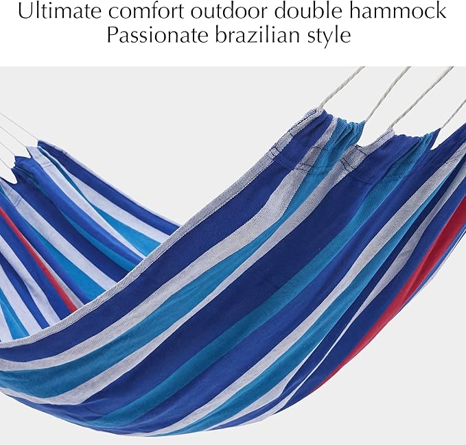 PNAEUT Double Hammocks for Outside Replacement Outdoor Tree Hammock for Indoor Patio Porch Garden (Denim Medium)