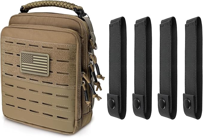 WYNEX Tactical Molle Admin Pouch Utility EDC Pouch Organizer Modular Tool Pouch Molle Strap 6 inch Tactical Molle Webbing Straps
