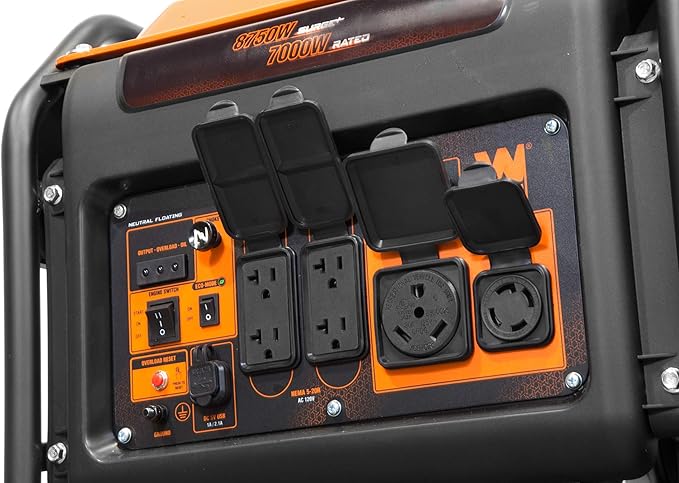 WEN GN875i RV/Transfer-Switch-Ready 8750-Watt Electric Start Open Frame Inverter Generator Black