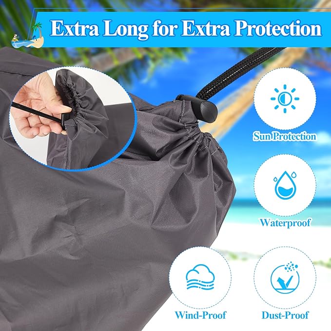 2 Pcs Hammock Cover Sleeve Waterproof 12 ft Lightweight and Compact Camping Storage Protector Fits Most Hammock for Outdoor Hiking Camping Grey