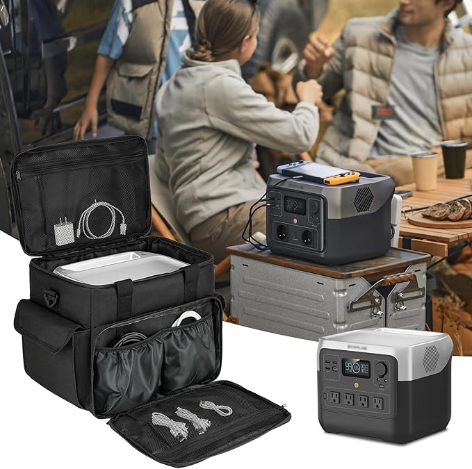 LEFOR·Z Carrying Case Compatible with Jackery Explorer 1000 v2/ECOFLOW River 2/River 2 Max 500/River 2 Pro/BLUETTI Elite 100 V2Portable Power Station Travel Bag for Charging Cable and Accessories