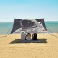 ALAZA Astronaut Portrait Starry Sky Beach Tent Sun Shelter UPF50+ Protection Beach Shade Canopy w/ 4 Sandbags for Outdoor Camping Fishing Backyard Fun Picnic 10x9 ft