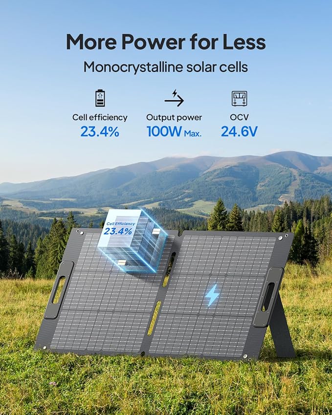 BLUETTI AC70 Solar Generator with 100W Solar Panel (Ships Separately) 768Wh Portable Power Station with 2 1000W (Power Lifting 2000W) AC Outlets 0-80% in 45 Min LFP Backup Power for Camping Trip