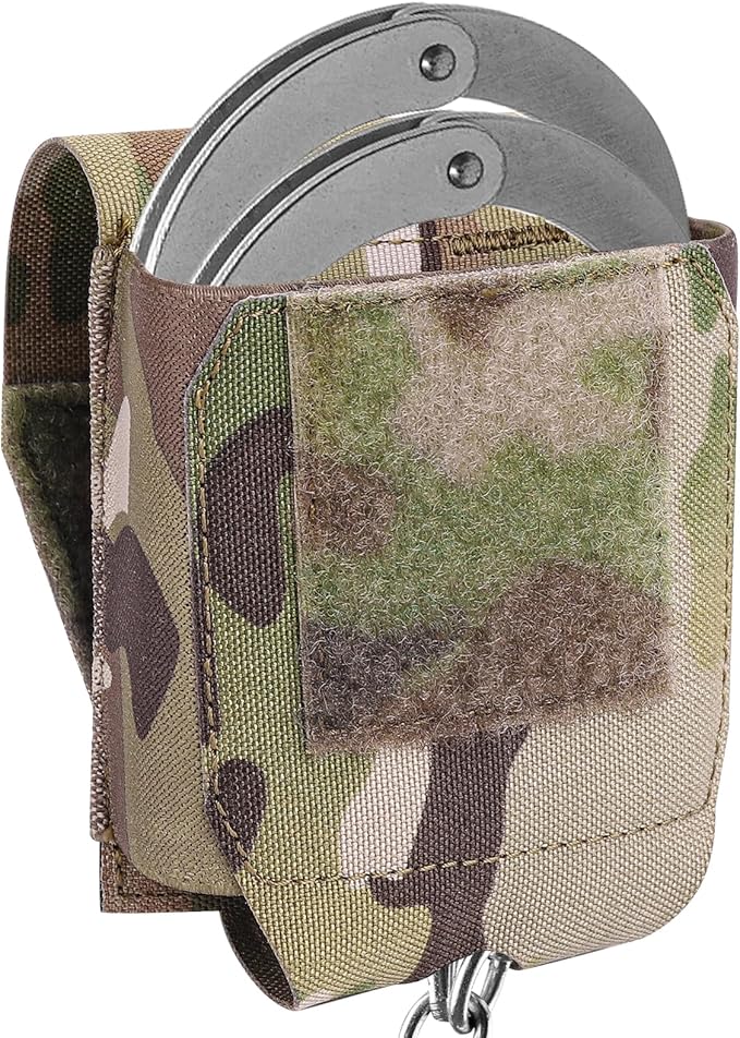 Handcuff Pouch Molle Handcuffs Holder Hoslter Nylon Cuff Pouches Case for Duty Belt Tactical Vest Police Law Enforcement Security Officer Accessories fits Most Hand Cuffs