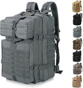 ShowyLive 3P Tactical Backpack Military Rucksack - 45L Large Hiking Backpack Waterproof Durable Camping Backpack for Men Women Travel Outdoor Sports Bug Out Bag (Grey)