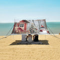 ALAZA Snowman Christmas Tree House Beach Tent Sun Shelter Portable Canopy Sunshade for Outdoor Camping Picnics Backyard Fun 10x9 ft
