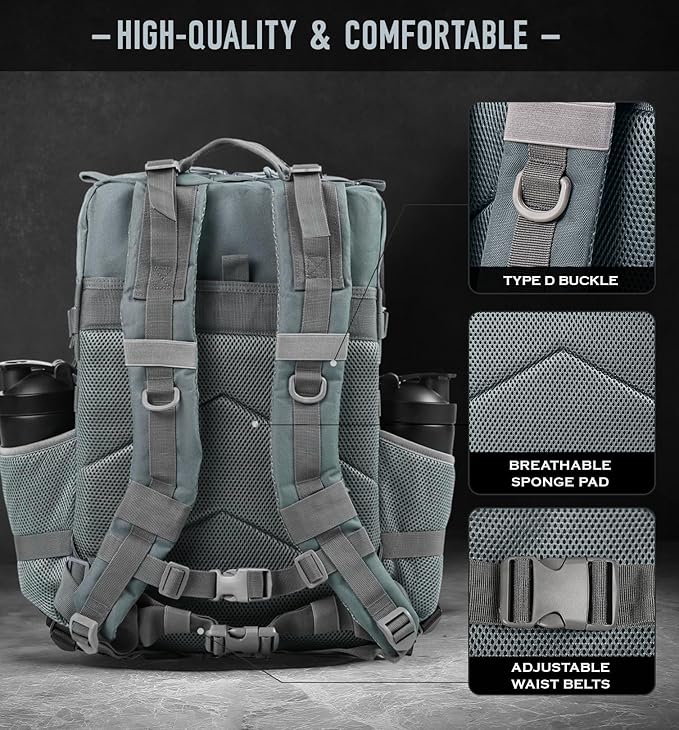 Military Tactical Backpack for Men 45L Molle Army 3 Days Assault Pack Bug Out Bag Water Resistant