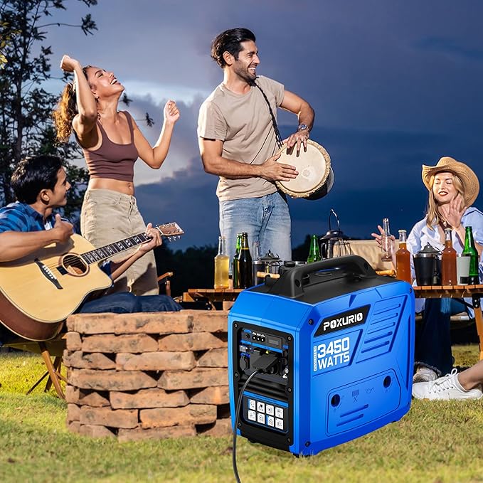 3450-Watt Portable Inverter Generator for Home Use 1.6Gallon Large Fuel Tank Up to 8.3 Hours Use 120V Gas Powered Generator Super Quiet - EPA Compliant