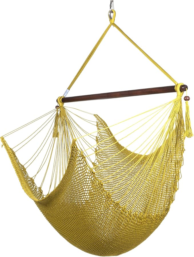 Large Caribbean Hammock Chair - 48 Inch - Polyester - Hanging Chair - Olive