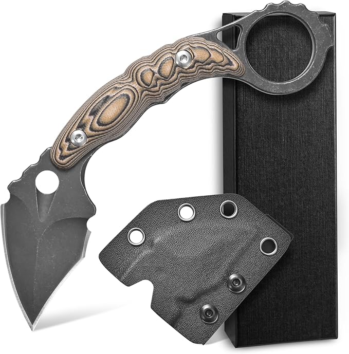 C1107 Fixed Blade Knife D2 Blade G10 Handle Knife for Outdoor Camping Survival EDC Tool Fixed KnivesKydex Sheath (Yellow)