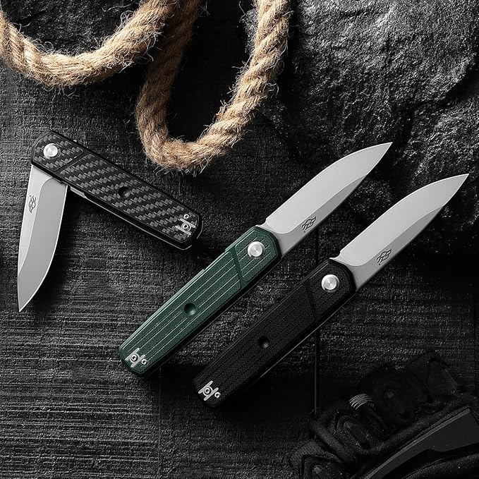 Firebird GANZO FH927 Sturdy Pocket Folding Knife D2 Steel Blade G10 Anti-Slip Handle with Clip Camping Hunting Fishing Outdoor EDC Utility Pocket Knife (Carbon Fiber)
