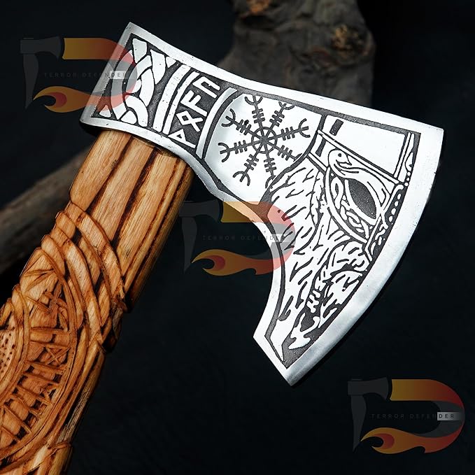 New Addition Custom Handmade Forged Damascus Steel Axe | Hand Forged Axe |with Pure Leather Sheath