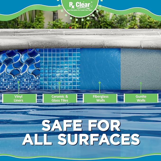 Rx Clear 1 Inch Chlorine Tabs | 50 Pounds | Use Tablets as Bactericide Algaecide &amp Disinfectant in Swimming Pools | Stabilized Long Lasting Slow Dissolving &amp UV Protected