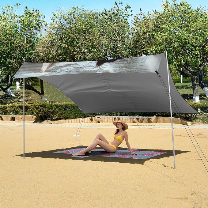 ALAZA French Bulldog Sticking Its Head Through A Hole Beach Tent Sun Shelter Portable Canopy Sunshade for Outdoor Camping Picnics Backyard Fun 10x9 ft