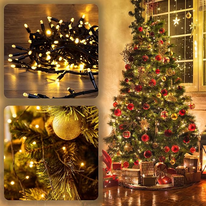 6 Pack Solar String Lights for Outside 285 FT Total 720 LED Solar Chrismas Lights Outdoor with 8 Modes &amp Memory Function Waterproof Twinkle Light for Xmas Tree Yard Party Decorations (Warm White