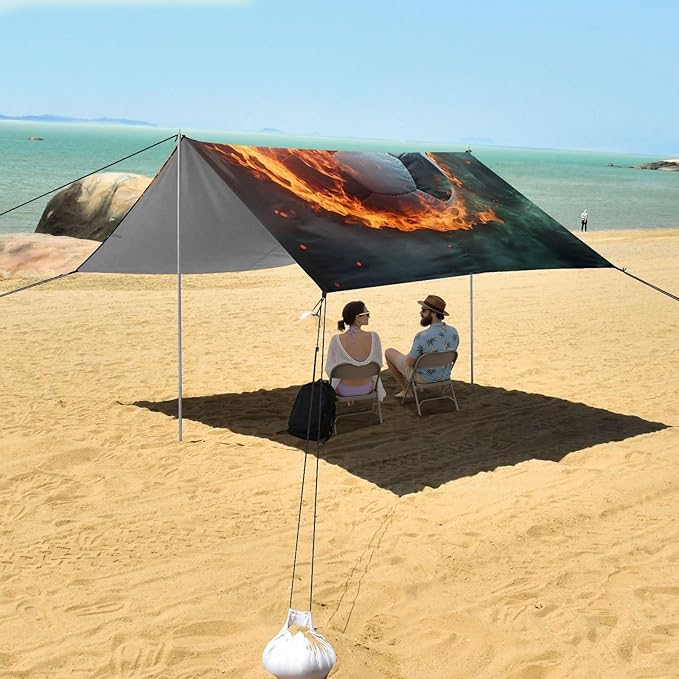 ALAZA Hot Football Beach Tent Sun Shelter Portable Canopy Sunshade for Outdoor Camping Picnics Backyard Fun 10x9 ft