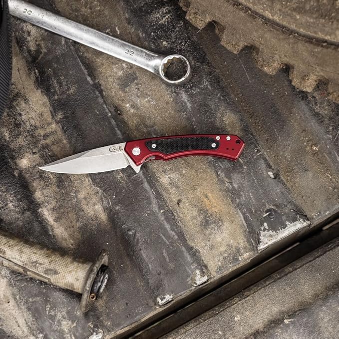 Case XX WR Pocket Knife Marilla EDC S35VN Drop Point Blade Red Anodized Aluminum Handle W/Clip #25881 (MARILLA) 4 3/4 Inches Closed