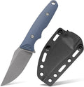 Vosteed H-Back Series EDC Fixed Blade Knife - 2.92 14C28N Blade with Sheath Blue G10 Handle with S.O.A.R. Clip for Hunting Camping Knives - D0403