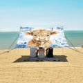 ALAZA Watercolor Highly Cow Blue Flower Beach Tent Sun Shelter Portable Canopy Sunshade for Outdoor Camping Picnics Backyard Fun 10x9 ft