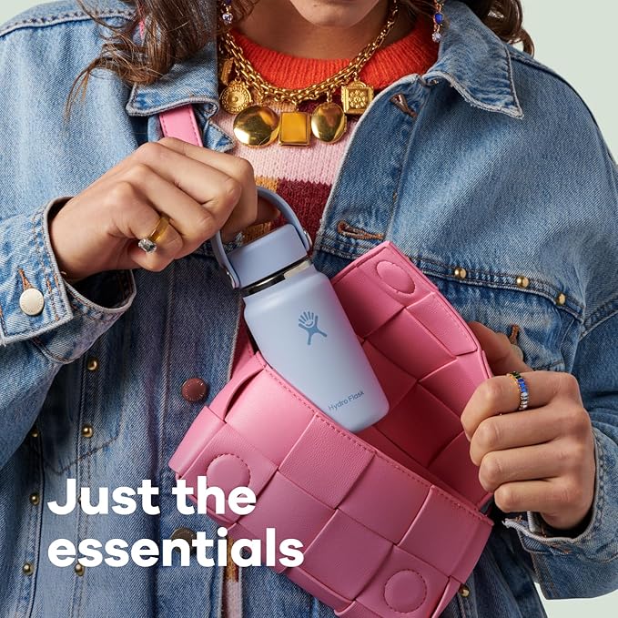 Hydro Flask Micro Bottle - Leak Proof Purse or Pocket Flask - Insulated Mini Water Bottle 6.7 Oz Vapor Rose Gold