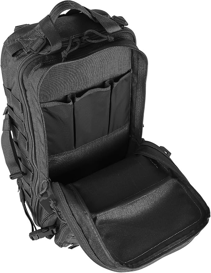 MAXPEDITION Gyrfalcon Backpack (Black) 36L Tactical Backpack with Detachable Waist Pack MOLLE Internal Frame Rucksack Military Survival Pack Bug Out Bag PT1054B