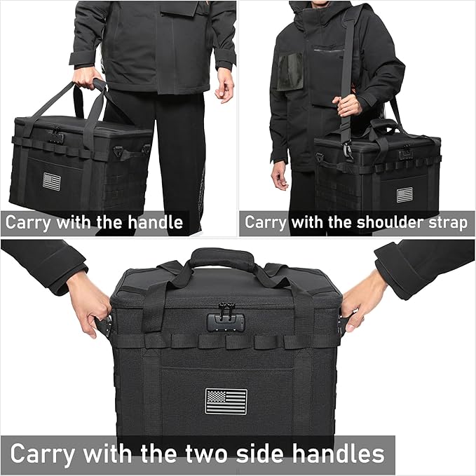 Tactical Sling Backpack and 38L Camping Storage Bag with Combination Lock