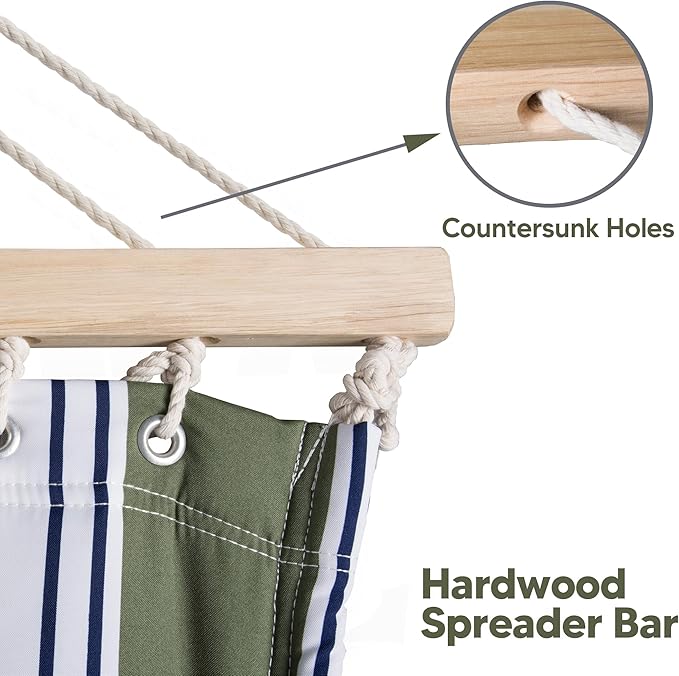 SUNCREAT Double Hammocks 2 Person with Extra Large Pillow Non Fading Tree Hammocks for Outside Blue&ampAqua