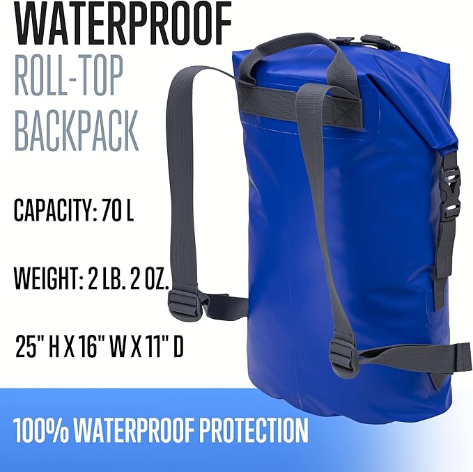 ALPS Mountaineering Torrent Waterproof Backpack Fully Welded Seams Dry Bag with Adjustable Straps