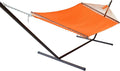 Jumbo Caribbean Hammock and Metal Tribeam Stand (Orange)