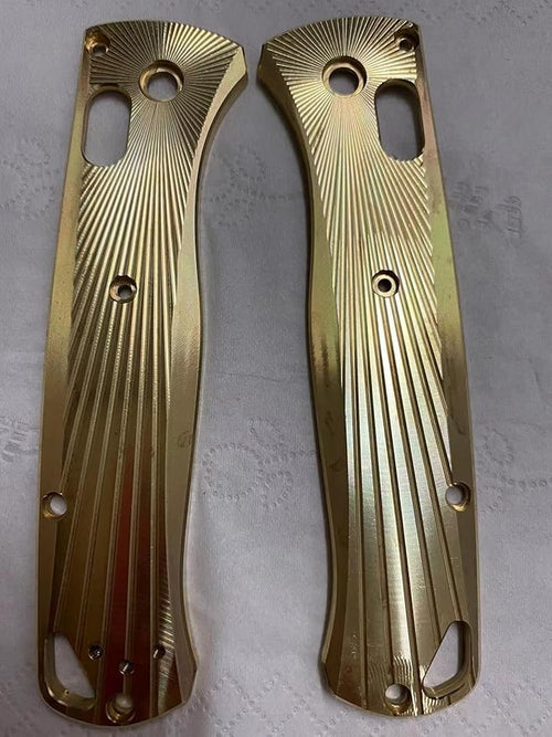 1 Pair Custom Brass Scales Handle Fits for Benchmade Bugout 535 Handle Patch Accessories
