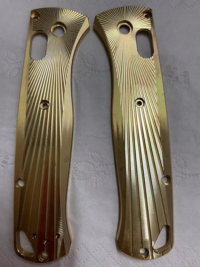 1 Pair Custom Brass Scales Handle Fits for Benchmade Bugout 535 Handle Patch Accessories