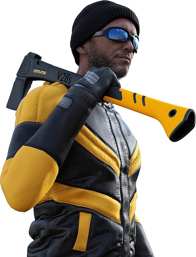 LEXIVON V28s Splitting Axe 28-Inch Lightweight Fiber-Glass Composite Handle &amp Ergonomic TPR Grip | Protective Carrying Sheath Included (LX-V28s)