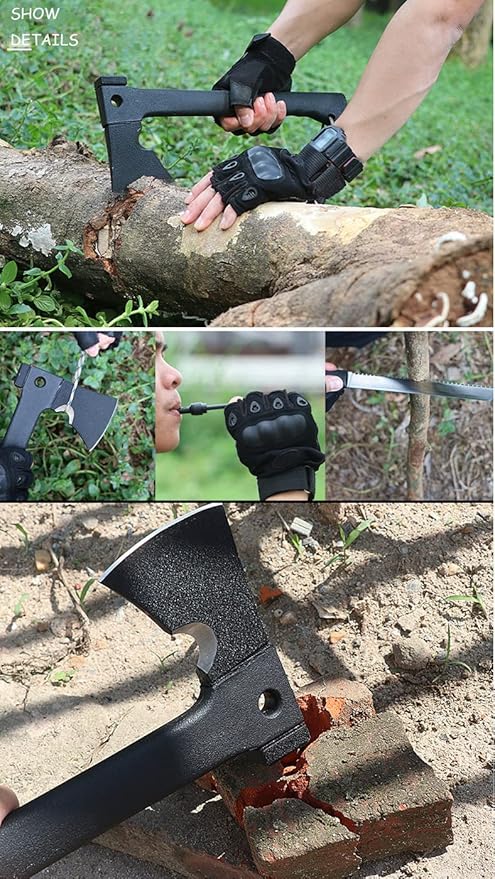 Outdoors Tactical Engineer Axes Multifunctional Outdoor Axe Camping Artillery Fire Rescue Hammer Hiking Tools