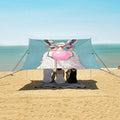 ALAZA Funny Llama Rainbow Glasses Beach Tent Sun Shelter UPF50+ Protection Beach Shade Canopy w/ 4 Sandbags for Outdoor Camping Fishing Backyard Fun Picnic 10x9 ft