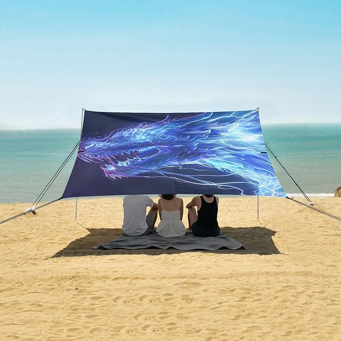 ALAZA Lightning Leader Beach Tent Sun Shelter Portable Canopy Sunshade for Outdoor Camping Picnics Backyard Fun 10x9 ft