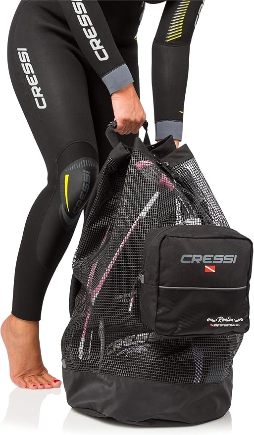 Cressi Heavy Duty Mesh Backpack 90 liters Capacity for Scuba Diving Water Sport Gear | Roatan: designed in Italy