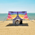 ALAZA Eiffel Tower Sunset Rainbow Beach Tent Sun Shelter UPF50+ Protection Beach Shade Canopy w/ 4 Sandbags for Outdoor Camping Fishing Backyard Fun Picnic 10x9 ft