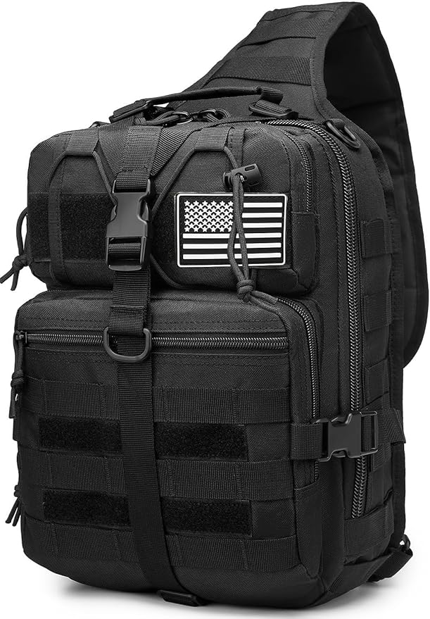 ATBP Tactical Sling Pack Big Crossbody Backpack Over Shoulder Bag Military for Men Hiking Outdoor Sport Gym