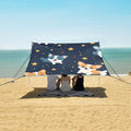 ALAZA Cute Puppies Dog Stars Seamless Beach Tent Sun Shelter Portable Canopy Sunshade for Outdoor Camping Picnics Backyard Fun 10x9 ft