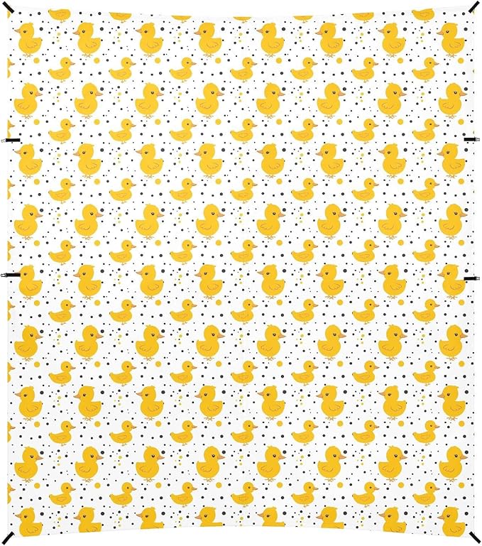 ALAZA Yellow Duck Polka Dot Beach Tent Sun Shelter UPF50+ Protection Beach Shade Canopy w/ 4 Sandbags for Outdoor Camping Fishing Backyard Fun Picnic 10x9 ft