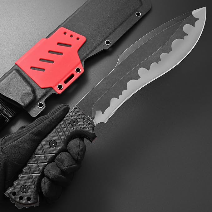 Gtkii GTK30 Fixed Blade Knife AUS-10 Steel Blade Full Tang Nylon Fiberglass Handle Dog Leg Shape Blade Knifes for Hunting Camping Bushcraft Collection