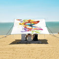 ALAZA Butterfly Music Notes Beach Tent Sun Shelter UPF50+ Protection Beach Shade Canopy w/ 4 Sandbags for Outdoor Camping Fishing Backyard Fun Picnic 10x9 ft