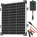 SUNAPEX 50W 12V Solar Battery Charger Maintainer Waterproof Solar Panel Trickle Charger with Controller for Car Motorcycle Boat Marine RV Trailer TractorTruck etc