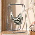 Hammock Chair Stand A-Frame Swing Stand for Indoor &amp Outdoor 220lbs Capacity Includes Pillow Powder-Coated Steel for Patio Garden Backyard(Included Hammock)