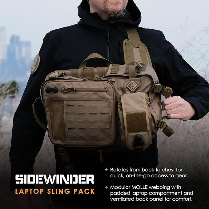 HAZARD 4 Sidewinder(TM) Full-Sized Laptop Sling Pack (R) - Black