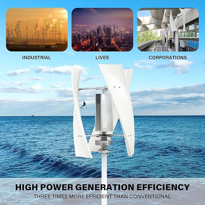 10000W/12000W Wind Turbine Vertical Axis Permanent Maglev Generator Magnetic Levitation Vertical Axis Electric Power Generator 12V-220V with Controller(12000w12v)