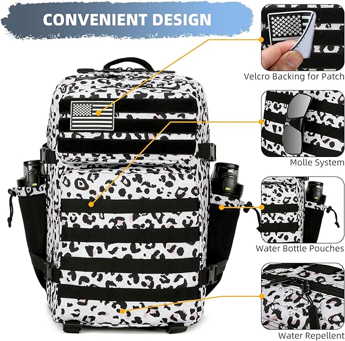 gracedon 35L Military Tactical Backpack with Molle System for Women Men Assault Pack Daypacks for Gym Outdoor Backpacks (Neopard)